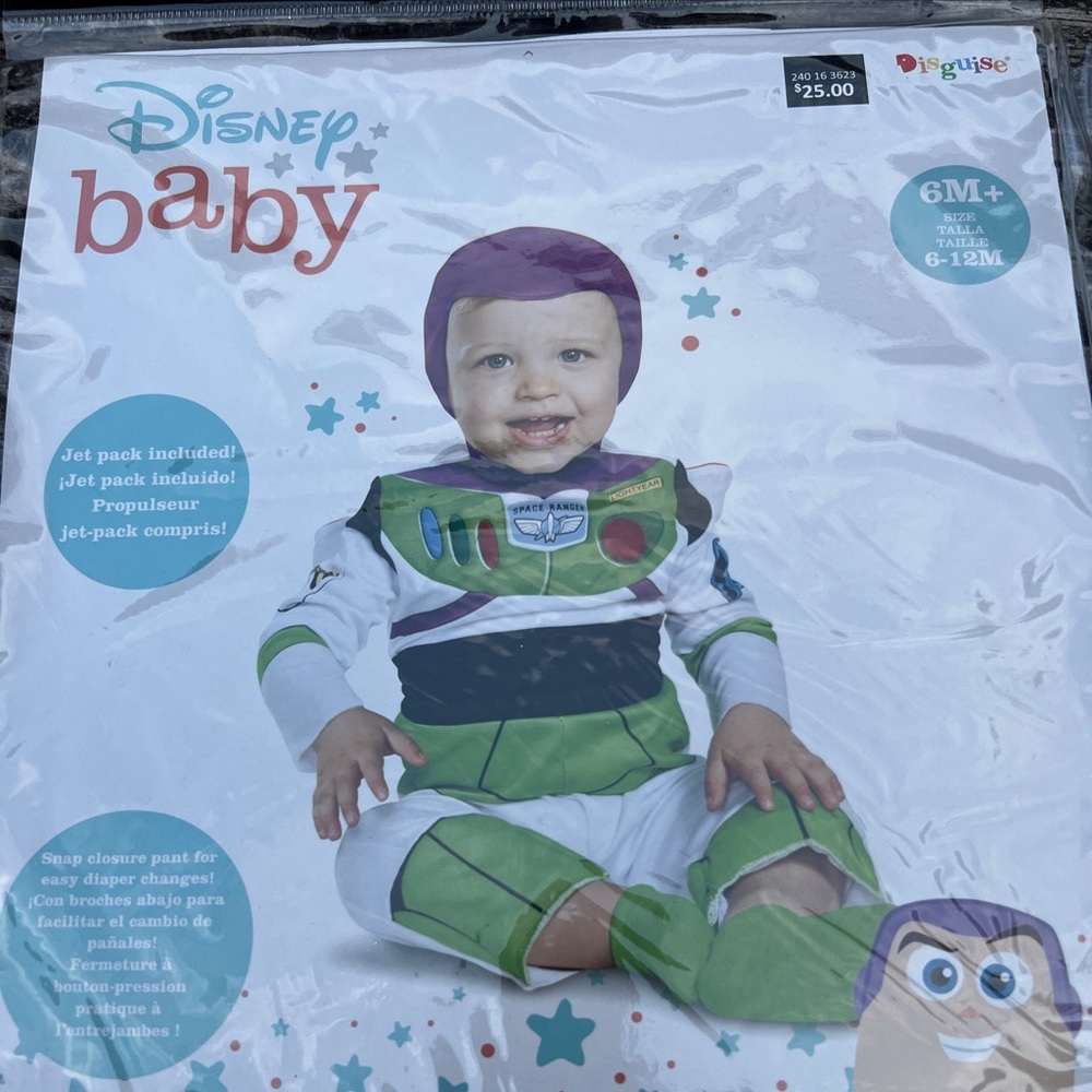 Toy Story Buzz Lightyear Deluxe Infant Costume Disney BabySz 6-12 Months New